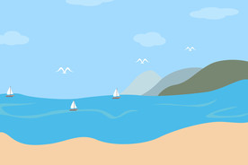 夏天大海卡通背景图片