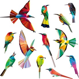 抽象飞鸟矢量素材