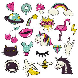 时尚独角兽矢量卡通素材