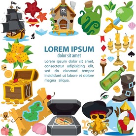 航海海盗卡通背景素材