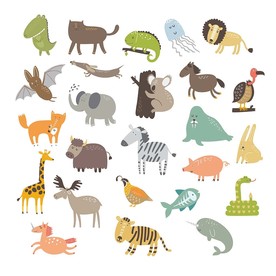 可爱动物矢量卡通素材