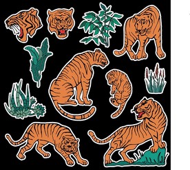 老虎矢量贴图素材