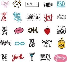 手绘英文字体LOGO图标素材