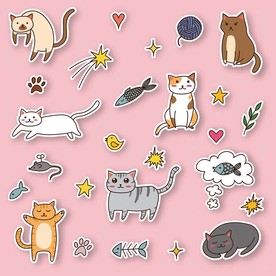 可爱猫咪矢量DIY素材