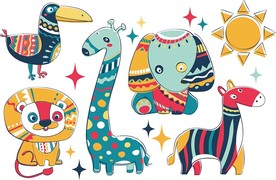 可爱卡通动物背景墙