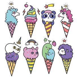可爱冰激凌卡通造型设计
