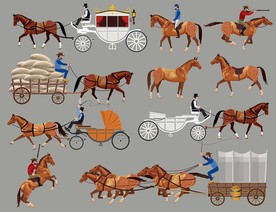 西部马车矢量卡通素材
