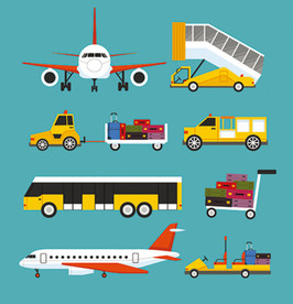 机场交通矢量卡通插画