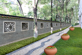 中式围墙景观设计效果图