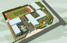 学校景观绿化效果图