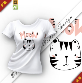 矢量原创卡通猫动物插图图案