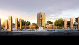 广场景观效果图道路效果图