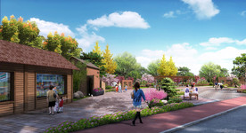 园林景观效果图江南小镇效果图园