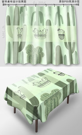 清新热带植物桌布窗帘图案花纹