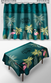 雨林植物桌布窗帘图案花纹
