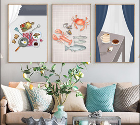 北歐ins餐廳裝飾畫