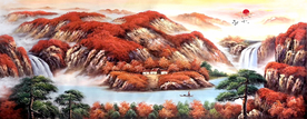 山水画油画国画招财画