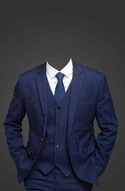 男士蓝色西装形象照