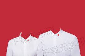 结婚登记照白衬衫