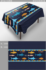 热带鱼时尚可爱卡通桌布