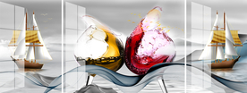 酒杯帆船一帆風(fēng)順裝飾畫