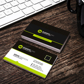 黑绿白名片正反双面PSD模板