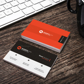 黑橙约名片正反双面PSD模板