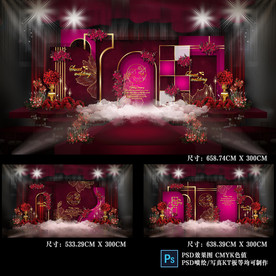 酒紅色泰式婚禮 婚禮效果圖