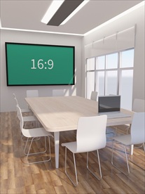 办公场景投影仪幕布样机