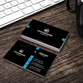 简约通用名片双面PSD展开图图