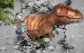 3D立体恐龙儿童房卧室背景墙