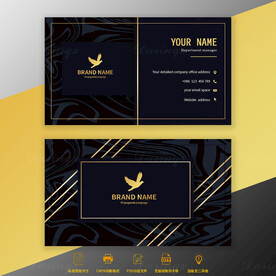 高端轻奢商务金箔名片模板