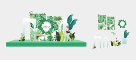 夏日热带植物美陈堆头