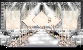 香槟色简约婚礼效果图图片