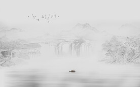 水墨山水电视背景墙