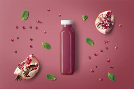 玻璃瓶装果汁饮料包装样机PSD