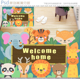 卡通异性门垫图片