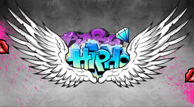 网红嘻哈翅膀背景墙