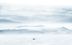 新中式山水背景墻