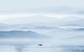 最新中式客廳山水畫