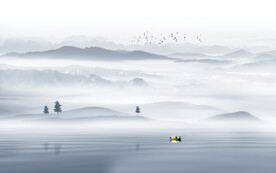 水墨山水畫裝飾畫背景墻