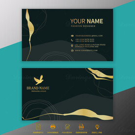 黑金风格高端商务名片模板