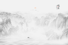 雅士白中式水墨畫(huà)背景墻