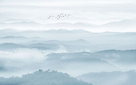 水墨远山群山