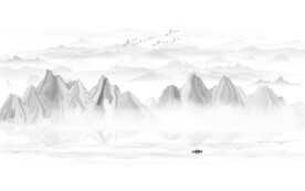 新中式水墨山水畫背景墻