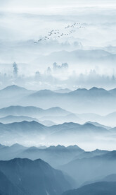 竖幅山水画