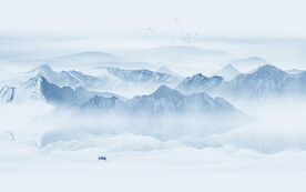 新中式水墨山水畫背景墻