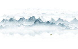 意境抽象水墨山水畫