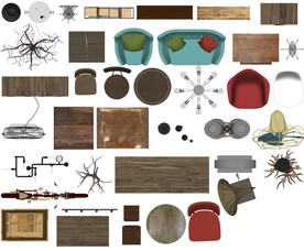 沙發(fā)桌子PSD圖塊