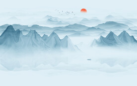 新中式群山背景墻